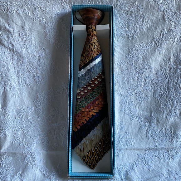Vintage Pheasant Feather Neck Tie - Picture 1 of 5